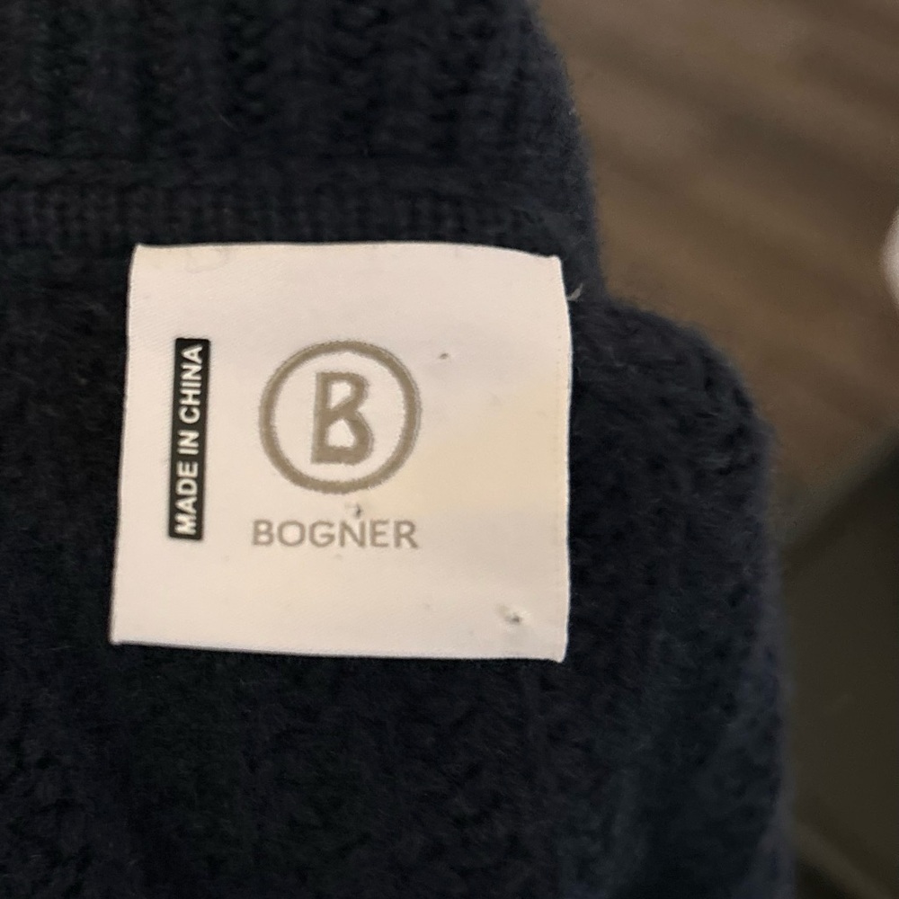 Bogner Caroline Wool & Cashmere Cardigan in Navy Blue Sz 5 - Picture 8 of 9